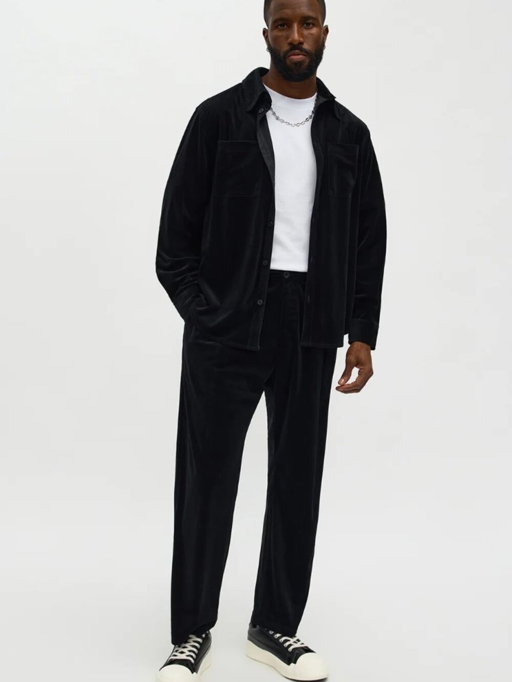 NWT Relaxed Lincoln Park Textured Button Up Shirt & Trouser Set - L